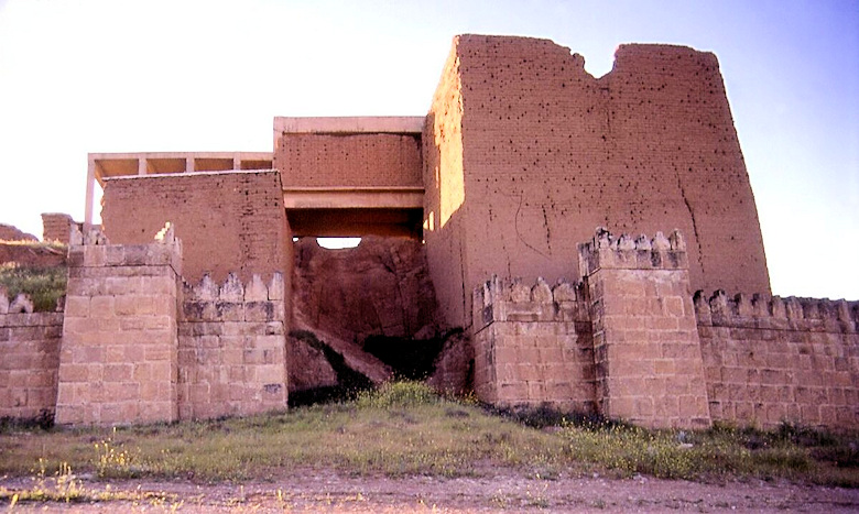 Stone and mud brick gateway into the ancient city of Nineveh