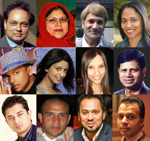 Facial photos of 12 people of different skin color and wearing different clothing