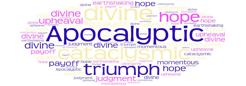 cloud of words related to apocalyptic literature