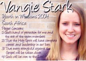 sample of Vagie's prayer
card