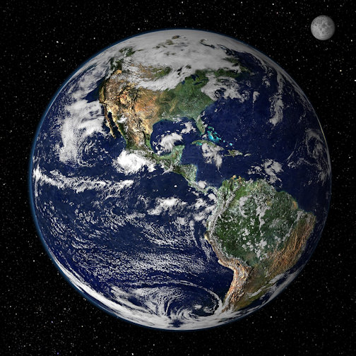 NASA photo of the round globe of Earth from space