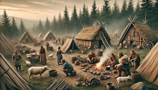 Small settlement of farmhouses