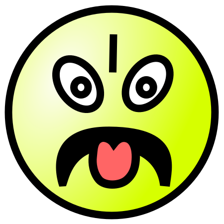 a happy face that is frowning with disgust