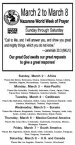 page promoting the
Nazarene World Week of Prayer